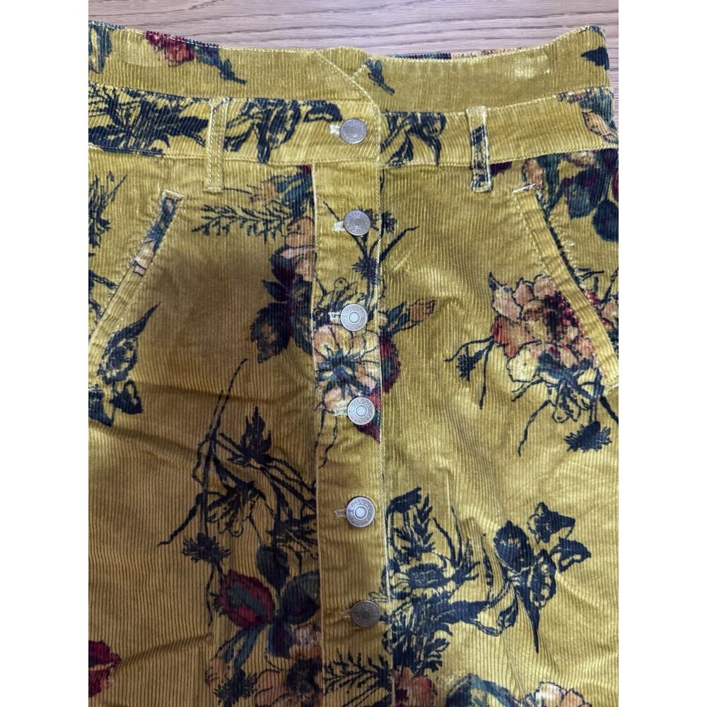 Anthropologie Pilcro Women’s Corduroy Mini Skirt Floral Size 2 Cottagecore City - Picture 9 of 14